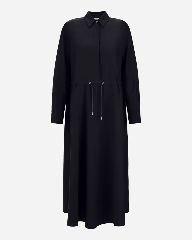 Herno Hemdblusenkleid Aus Wollgabardine - Frau Röcke & Kleider Marineblau Marineblau