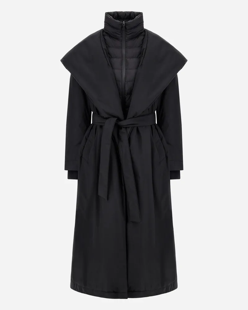 Herno Mantel Aus 2 Layern Windstopper - Frau Capes Schwarz Schwarz