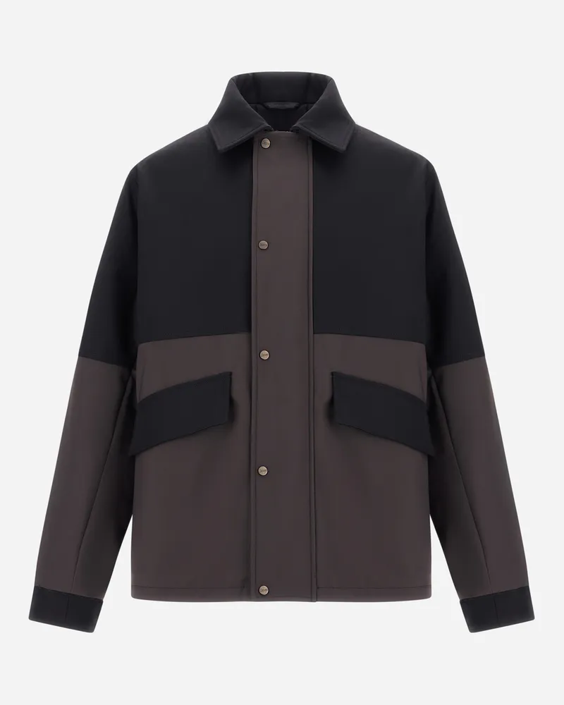 Herno Shacket Aus Mattem Twill Und Baumwoll-twill - Mann Hemden Schwarz Schwarz