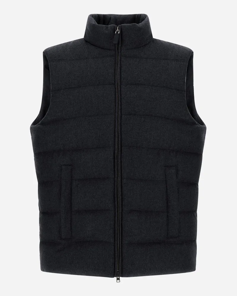 Herno Weste Aus Kaschmir, Seide Und Monogram - Mann Weste Marineblau Marineblau