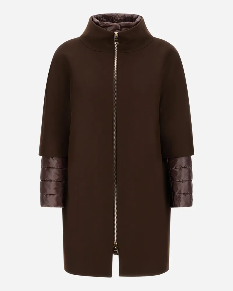 Herno Mantel Aus Ecowool Und Nylon Ultralight - Frau Mäntel & Trenchcoats Dunkle Schokolade Dunkle