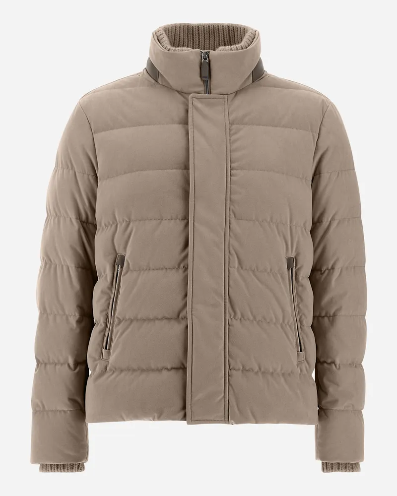Herno Bomberjacke Aus Suede Effect Taubengrau