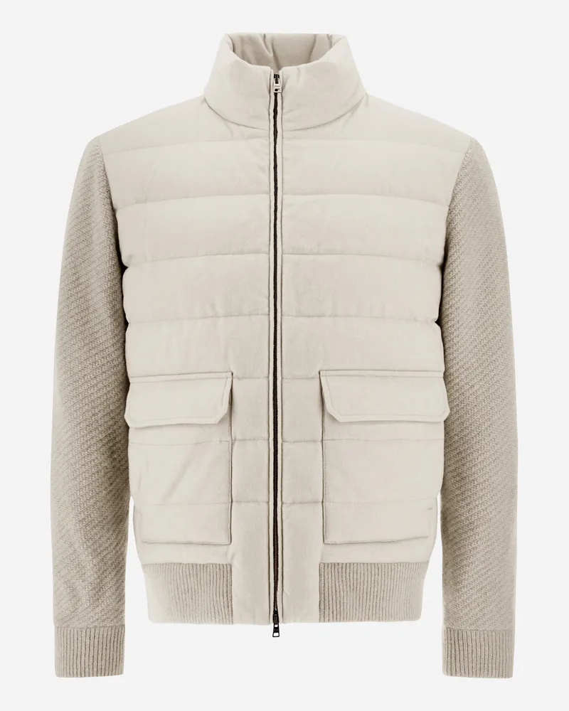 Herno Bomberjacke Aus Cashmere-seide Und Knit Chantilly