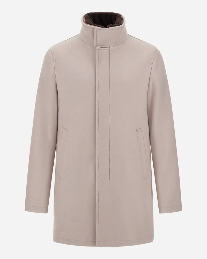 Herno Mantel Aus Ecowool Und Light Faux Fur - Mann Mäntel & Trenchcoats Chantilly Chantilly