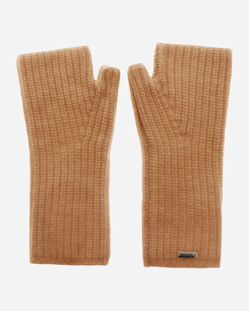 Herno Handschuhe Aus Cob Stitch Carded Wool - Frau Handschuhe Camel Camel