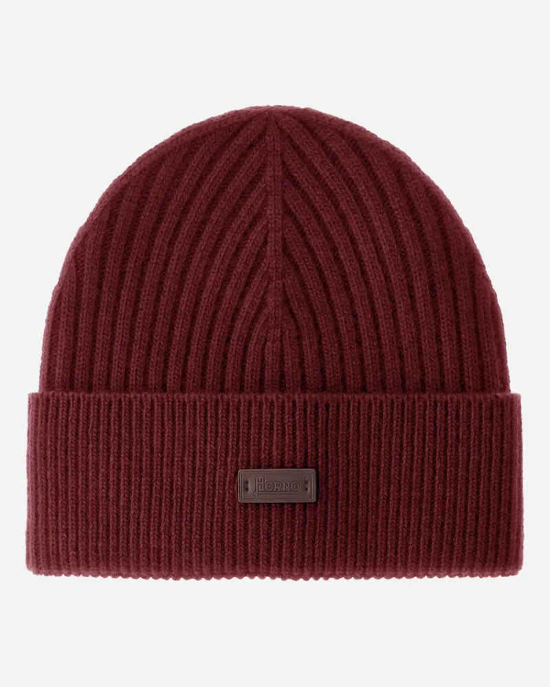 Herno Beanie Aus Wolle Im Rippstrick - Mann Hüte Bordeaux Bordeaux