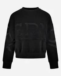 Herno Diagonal Cotton, Fleece Und Mesh Sweatshirt Schwarz