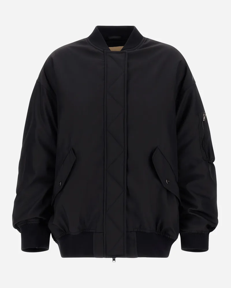 Herno Bomberjacke Aus Nylon-gabardine - Frau Bomber Schwarz Schwarz