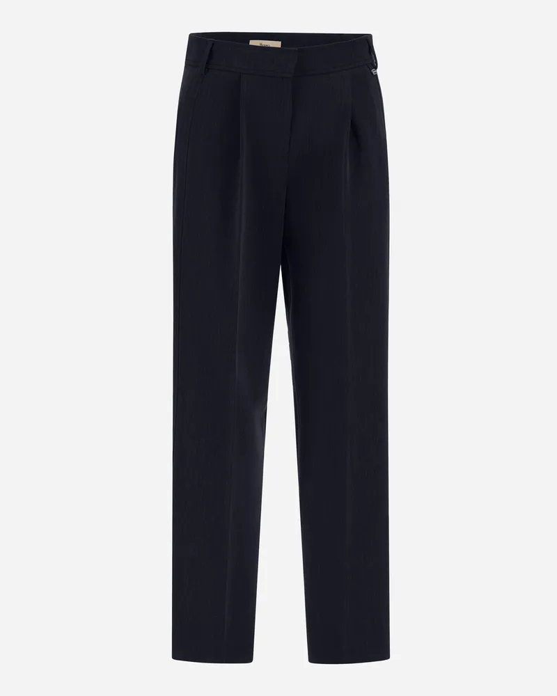 Herno Hose Aus Fliessendem Twill - Frau Hose Marineblau Marineblau