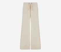 Hose Resort Aus Flanell Mit Kaschmirhaptik - Frau Hose Elfenbein
