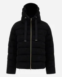 Herno Bomberjacke Aus Shiny Knit Schwarz