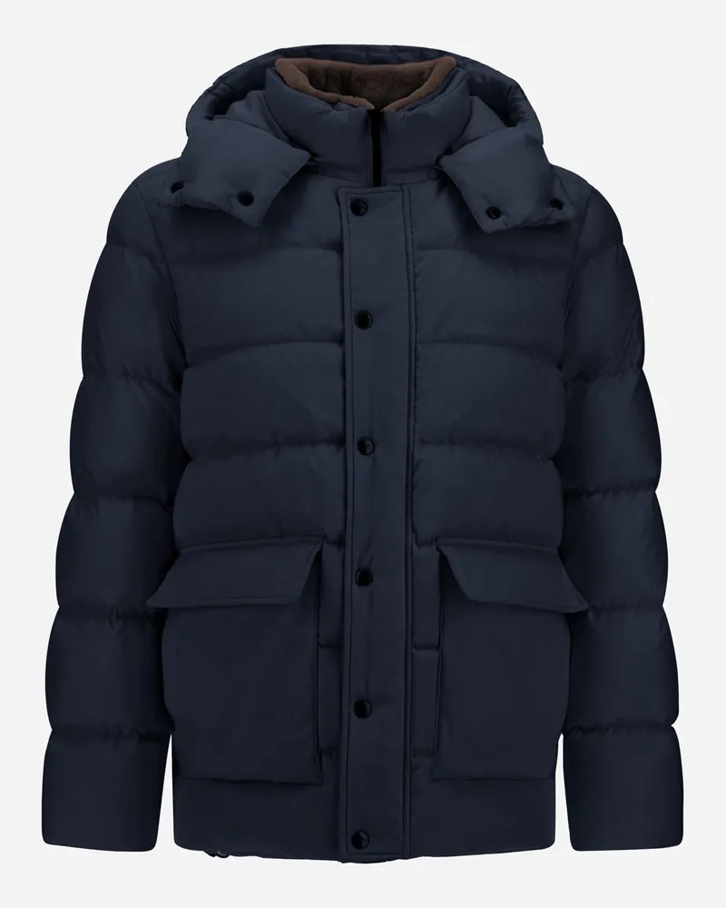 Herno Parka Aus Supermattem Funktionsgewebe Und Monogram - Mann Parka & Jacken Marineblau Marineblau