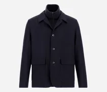 Blazer Resort Aus Kaschmir Und Seide - Mann Blazers Marineblau