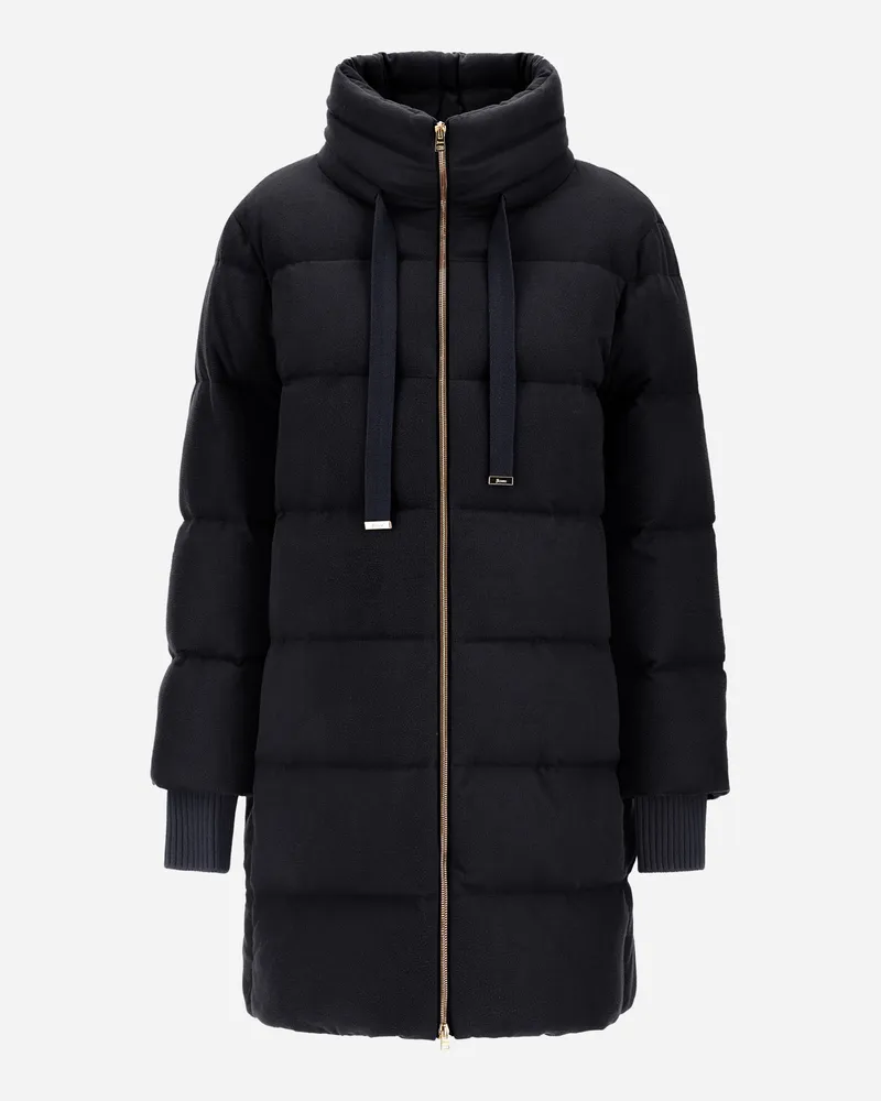 Herno Winterjacke Aus Kaschmir Und Seide - Frau Capes Marineblau Marineblau