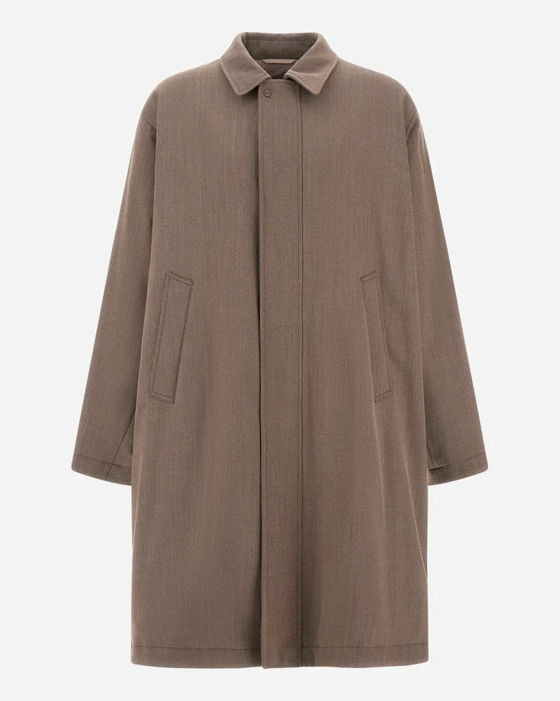 Herno Regenmantel Aus Einer Wollmischung Mit Vintage-effekt - Mann Regenmäntel Helltaupe Helltaupe