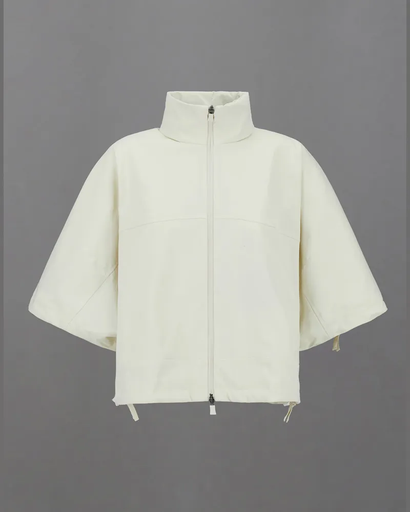 Herno Poncho Laminar Aus Organic-tech Feel Und Extralight Stretch Cremefarben