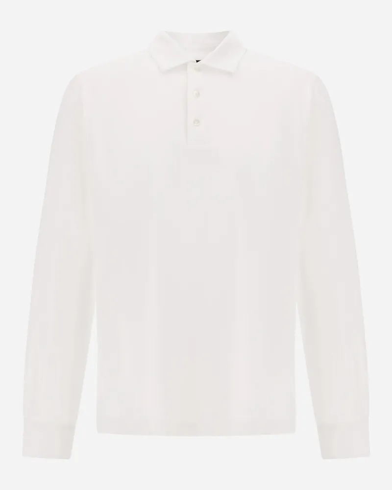 Herno Poloshirt Aus Superfeiner, Elastischer Baumwolle - Mann T-shirt & Polo-shirts Weiß Weiß
