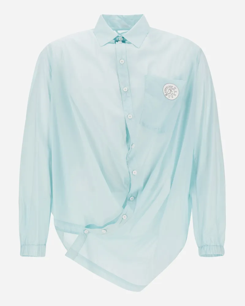 Herno Bluse Globe Aus Eco Cotton Feel Hellblau
