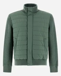 Herno Bomberjacke Resort Aus Light Nylon Stretch Und Knit Salbei