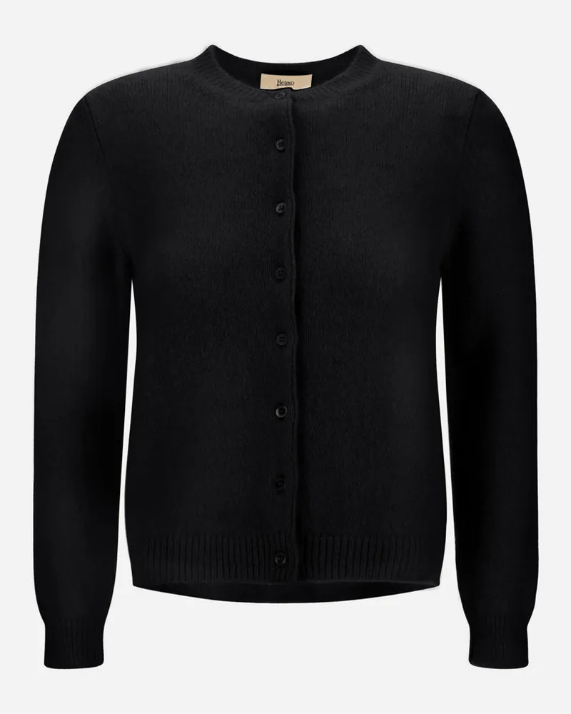 Herno Cardigan Aus Alpaka Und Wolle Im Glattstrickmuster - Frau Pullover & Strickjacken Schwarz Schwarz