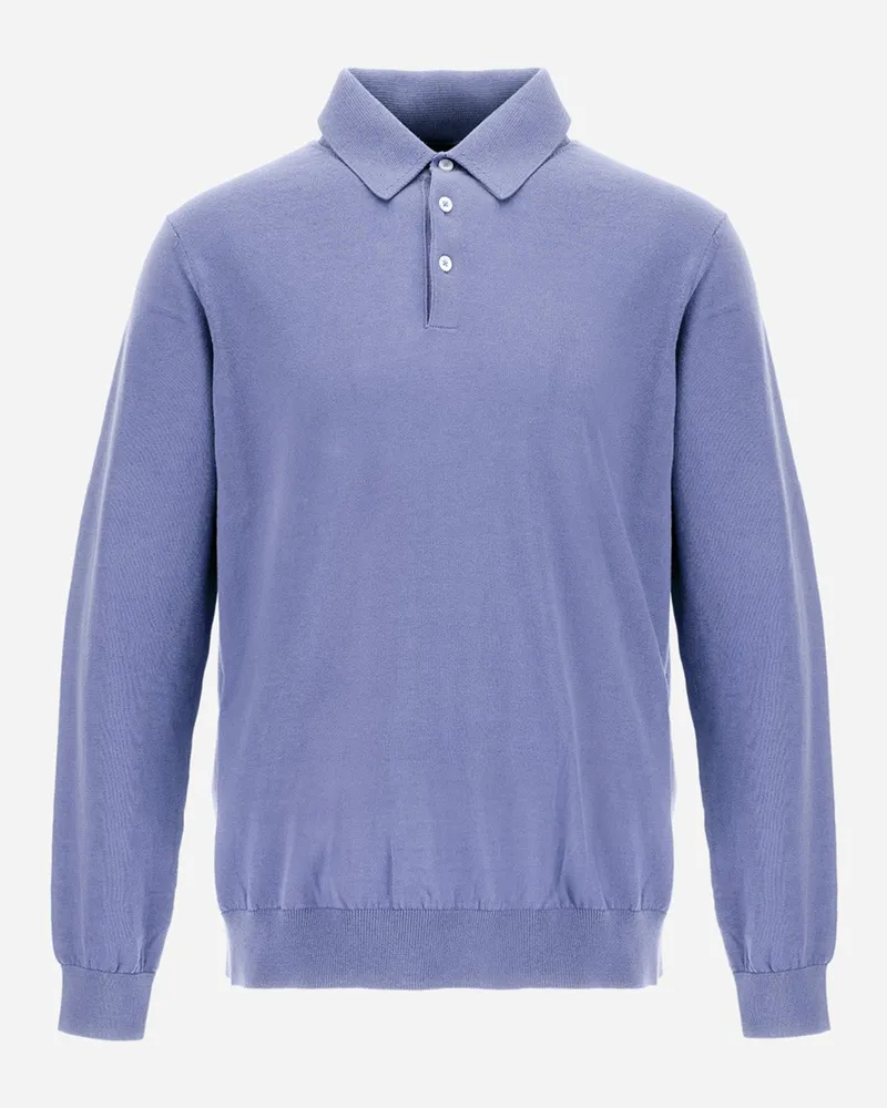 Herno Poloshirt Aus Glorious Cotton Silk Hellblau