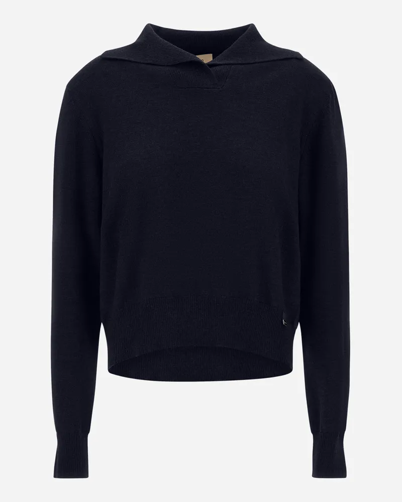 Herno Pullover Aus Wolle Im Glattstrick - Frau Pullover & Strickjacken Dunkelblau Dunkelblau