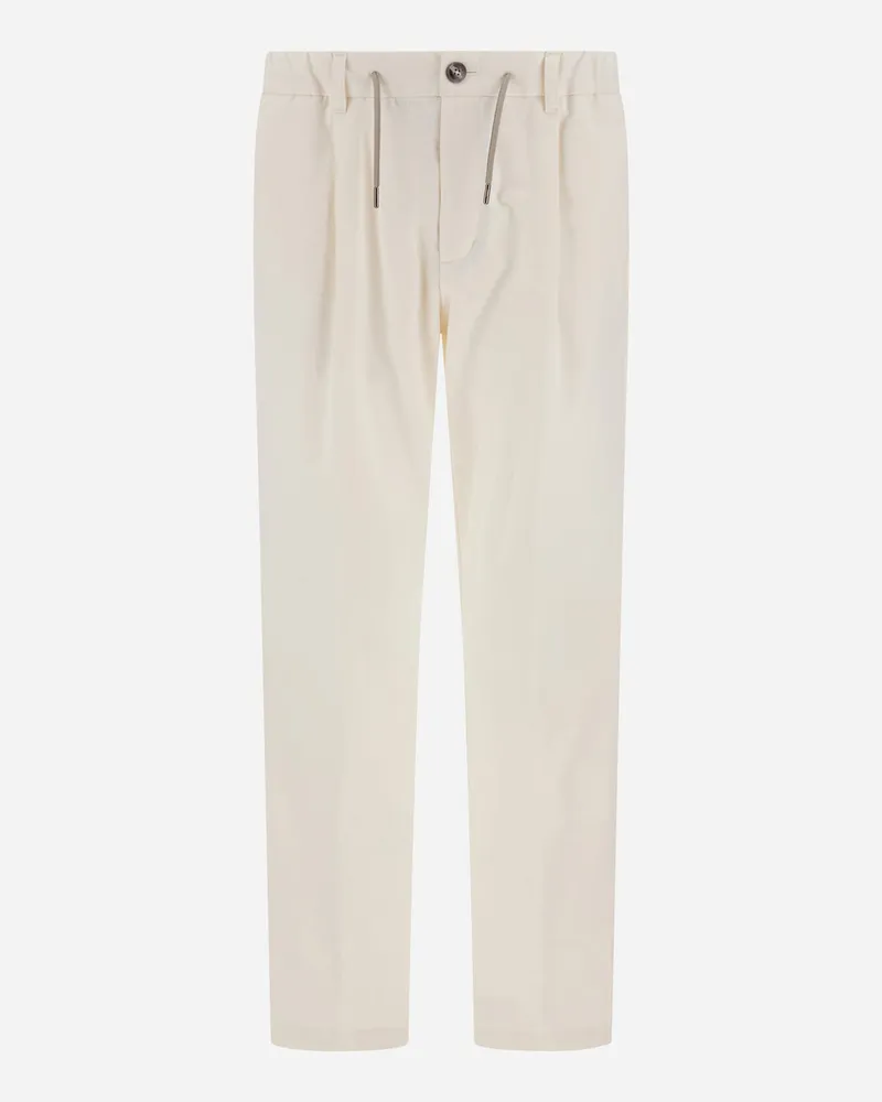 Herno Hose Aus Kaschmir-baumwoll-canvas - Mann Hose Milchweiß Milchweiß