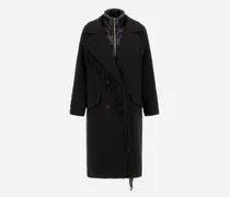 Mantel Aus Teddy Mit Fransen Und Aus Nylon Ultralight - Frau Mäntel & Trenchcoats Eisen