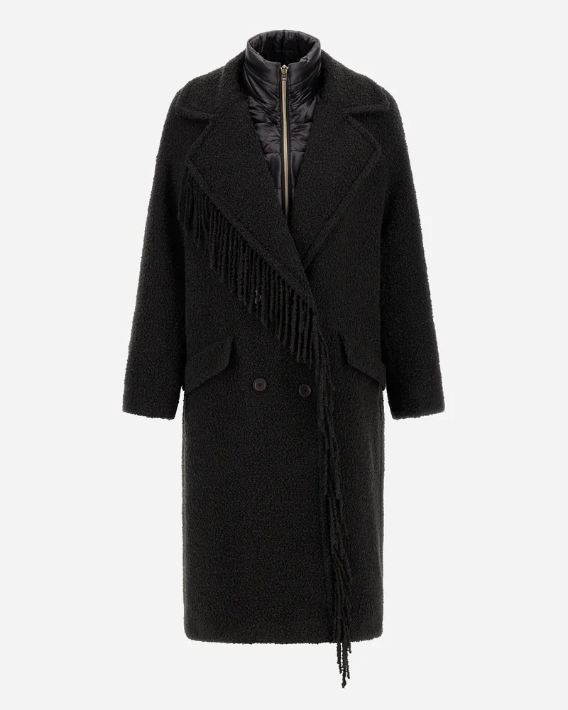 Herno Mantel Aus Teddy Mit Fransen Und Aus Nylon Ultralight - Frau Mäntel & Trenchcoats Eisen Eisen