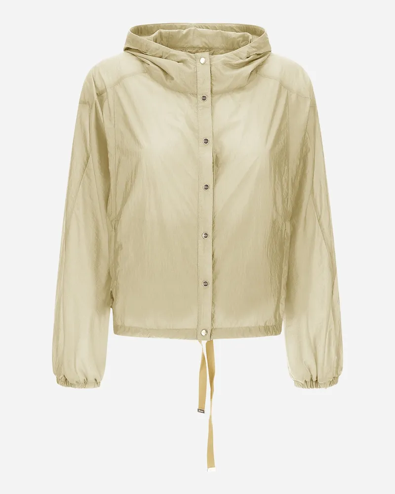 Herno Jacke Aus Shiny Tech Crinkle Elfenbein