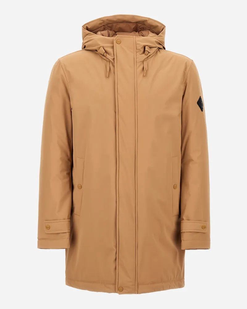 Herno Parka Aus Stretch Sweater Camel
