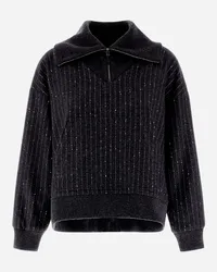 Herno Sweatshirt Aus Twinkle Pinstriped Grau