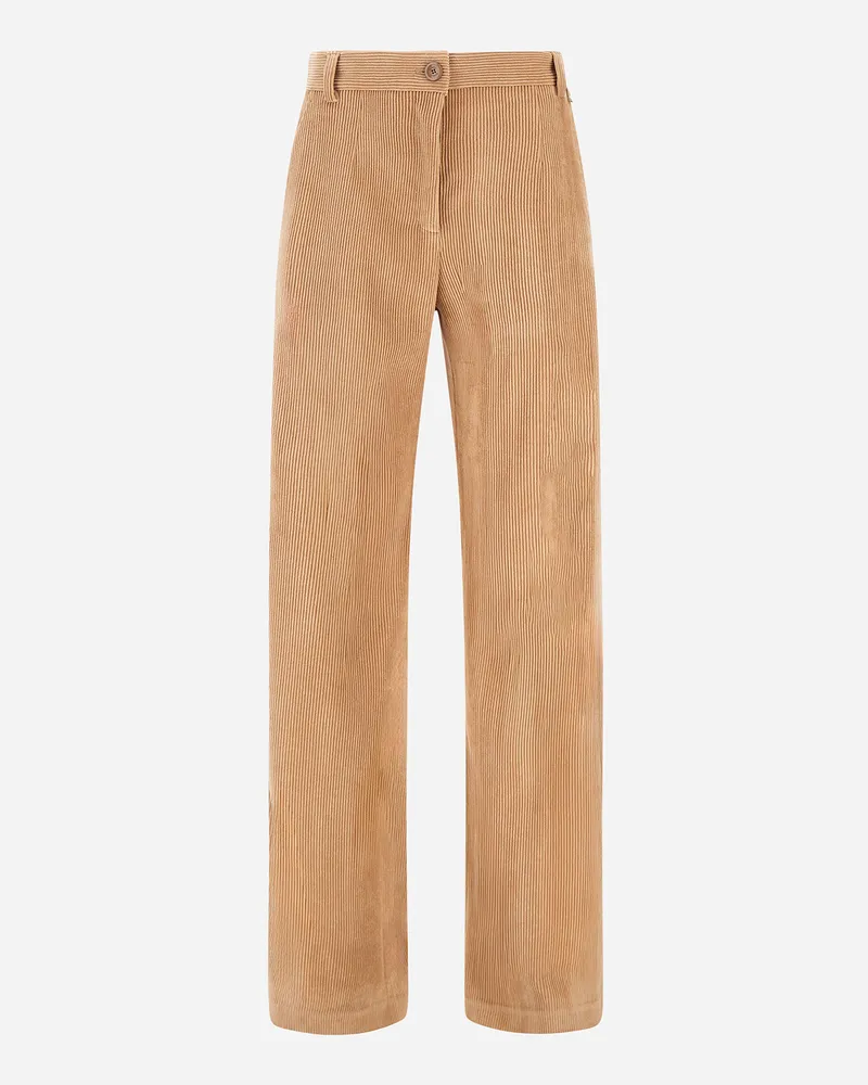 Herno Hose Aus Cord - Frau Hose Helles Camel Helles