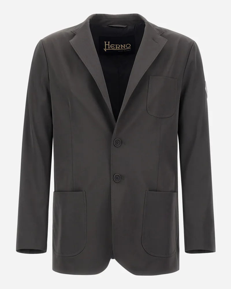 Herno Blazer Aus Easy Suit Stretch Hellgrau