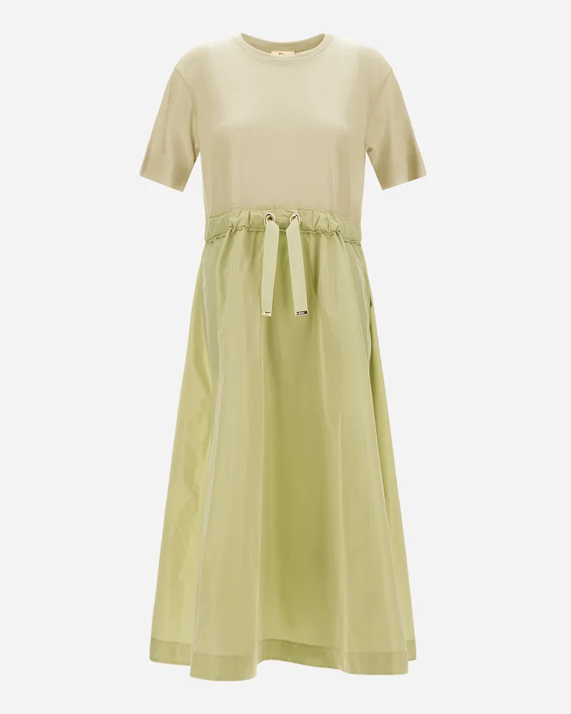 Herno Kleid Aus Glam Knit Effect Und Techno Taft Gelb
