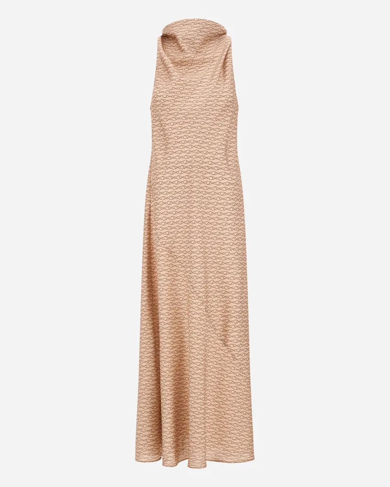 Herno Kleid Aus Seide Mit Gancio-print - Frau Röcke & Kleider Chantilly Chantilly