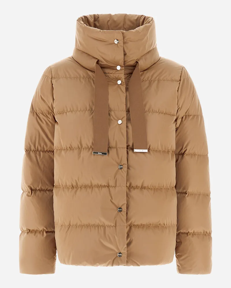 Herno Cappa In Satin - Frau Capes Camel Camel