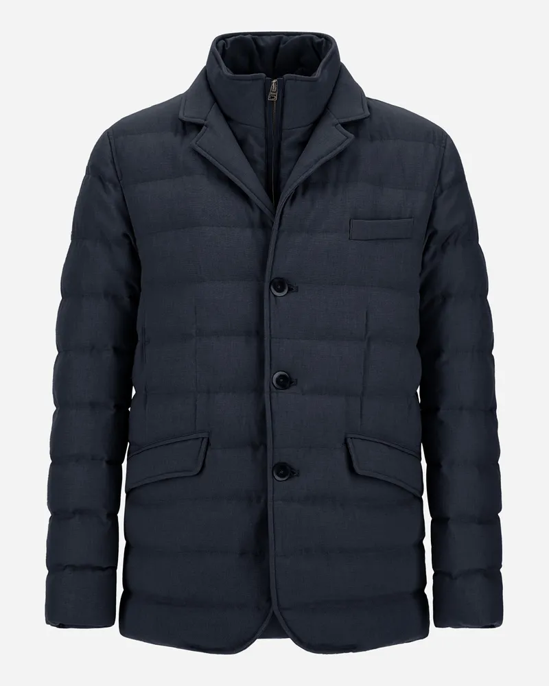 Herno Blazer Aus Einer Mischung Aus Wolle Und Viskose In Suede-optik - Mann Blazers Marineblau Marineblau