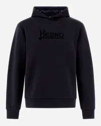 Herno Sweatshirt Mit Kapuze Aus Heavy Cotton Sweater Marineblau