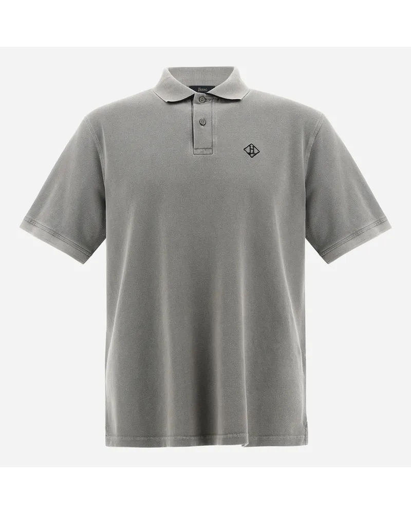 Herno Pigment Dye Pique' Poloshirt Grau