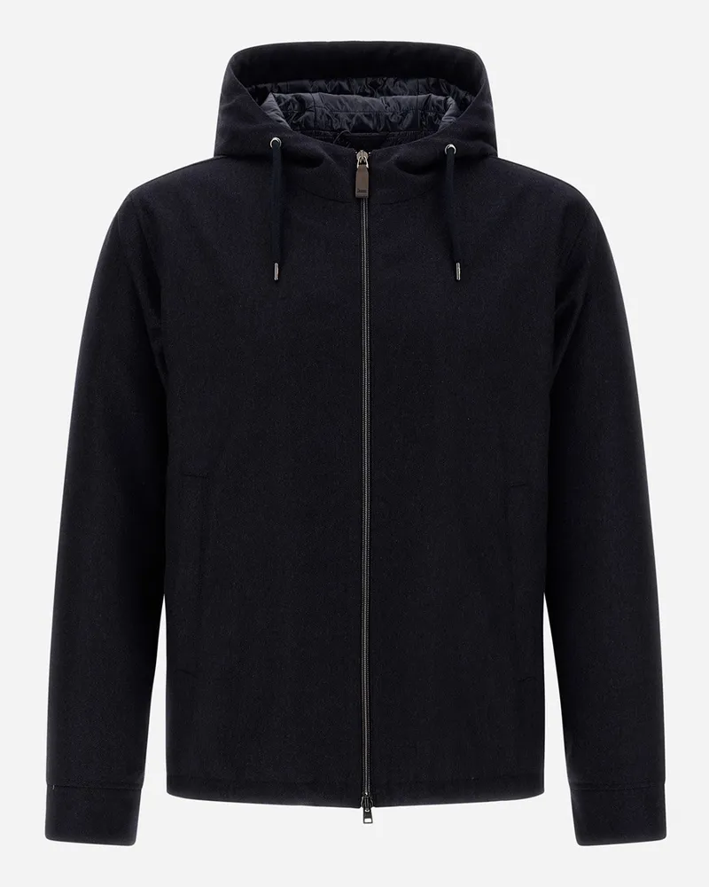 Herno Jacke Aus Kaschmir-seide Marineblau