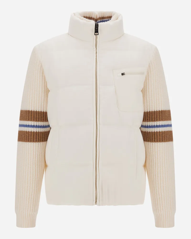 Herno Jacke Aus Kaschmir, Seide Und Nylon Mit Changierendem Effekt - Mann Pullover & Strickjacken Elfenbein Elfenbein
