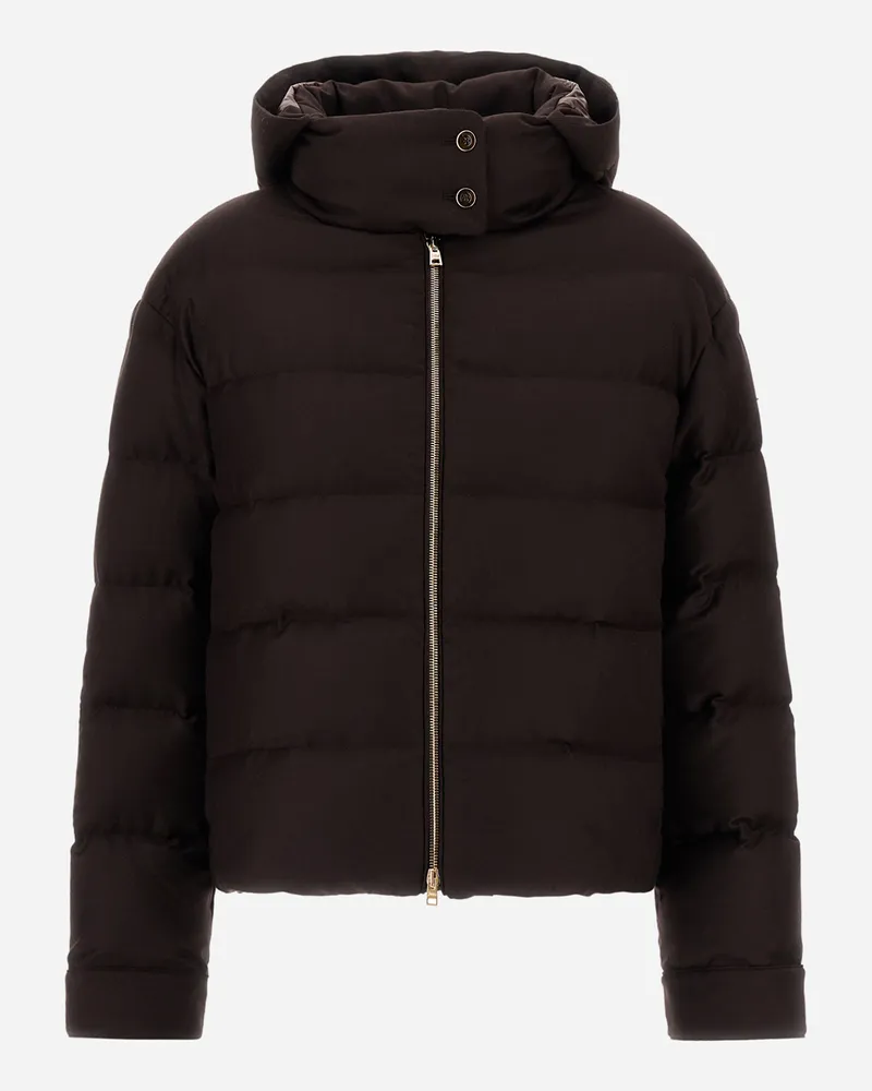 Herno Jacke Aus Wolle Und Seide - Frau Parka & Jacken Dunkle Schokolade Dunkle