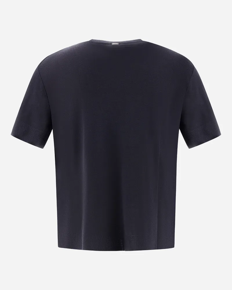 Herno T Shirt Aus Fine Wool Jersey Grau