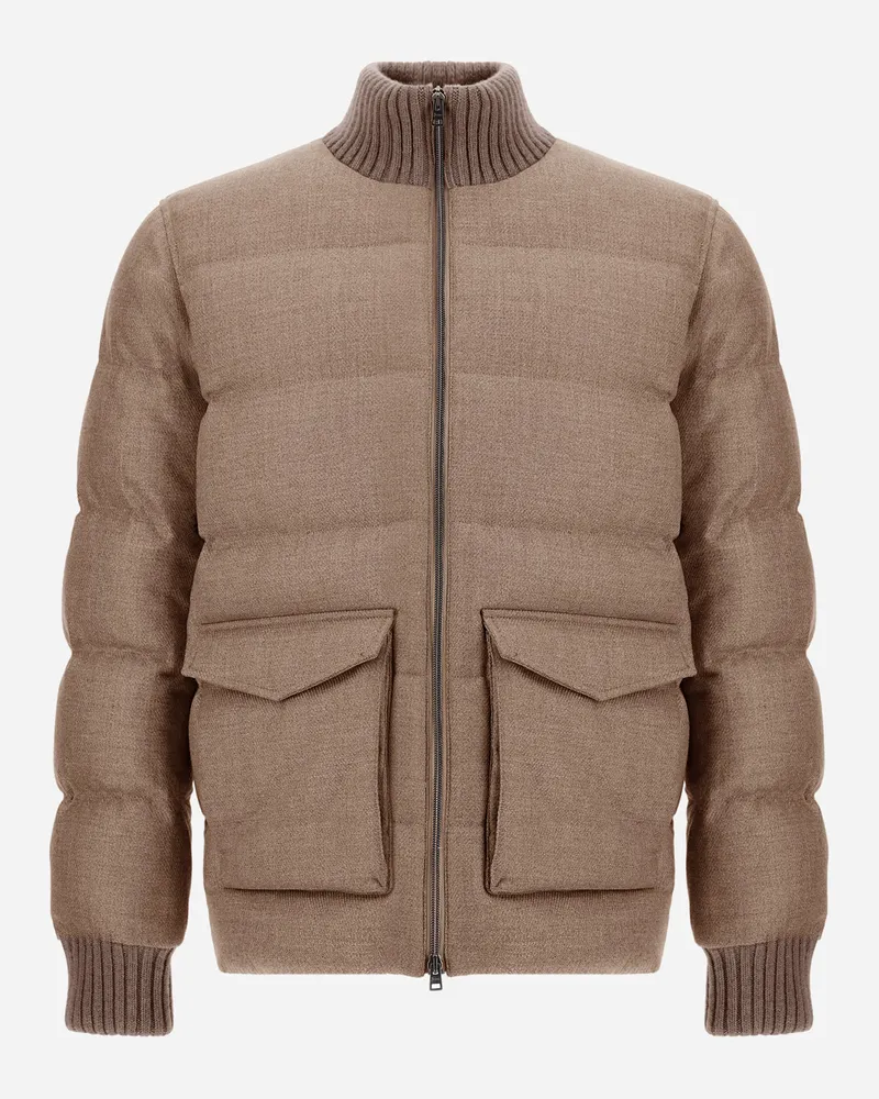 Herno Bomberjacke Aus Wolltweed - Mann Bomber Chantilly Chantilly