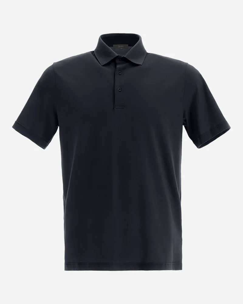 Herno Poloshirt Aus Jersey Crepe Marineblau