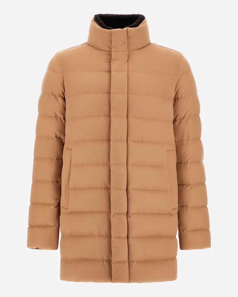 Herno Carcoat Aus Cashmere Silk Und Monogram - Mann Mäntel & Trenchcoats Camel Camel