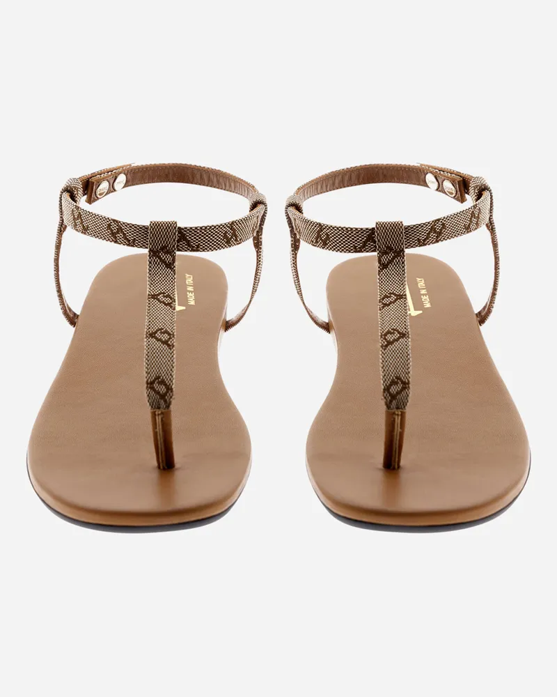 Herno Sandalen Aus Monogram Camel