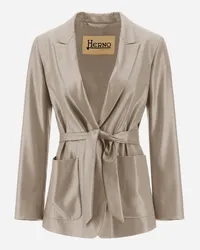 Herno Blazer Aus Metallic Flannel Effect Sand