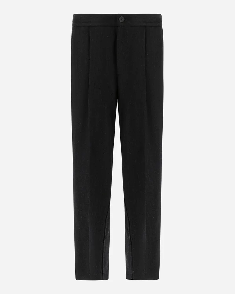 Herno Hose Aus Twill Aus Wolle - Mann Hose Eisen Eisen